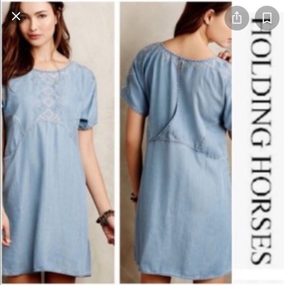 Anthropologie Holding Horses Chambray Dress - Picture 7 of 7